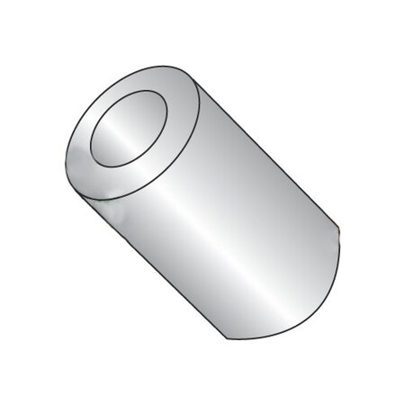 Round Spacer, #4 Screw Size, Plain Stainless Steel, 1 In Overall Lg, 0.114 In Inside Dia